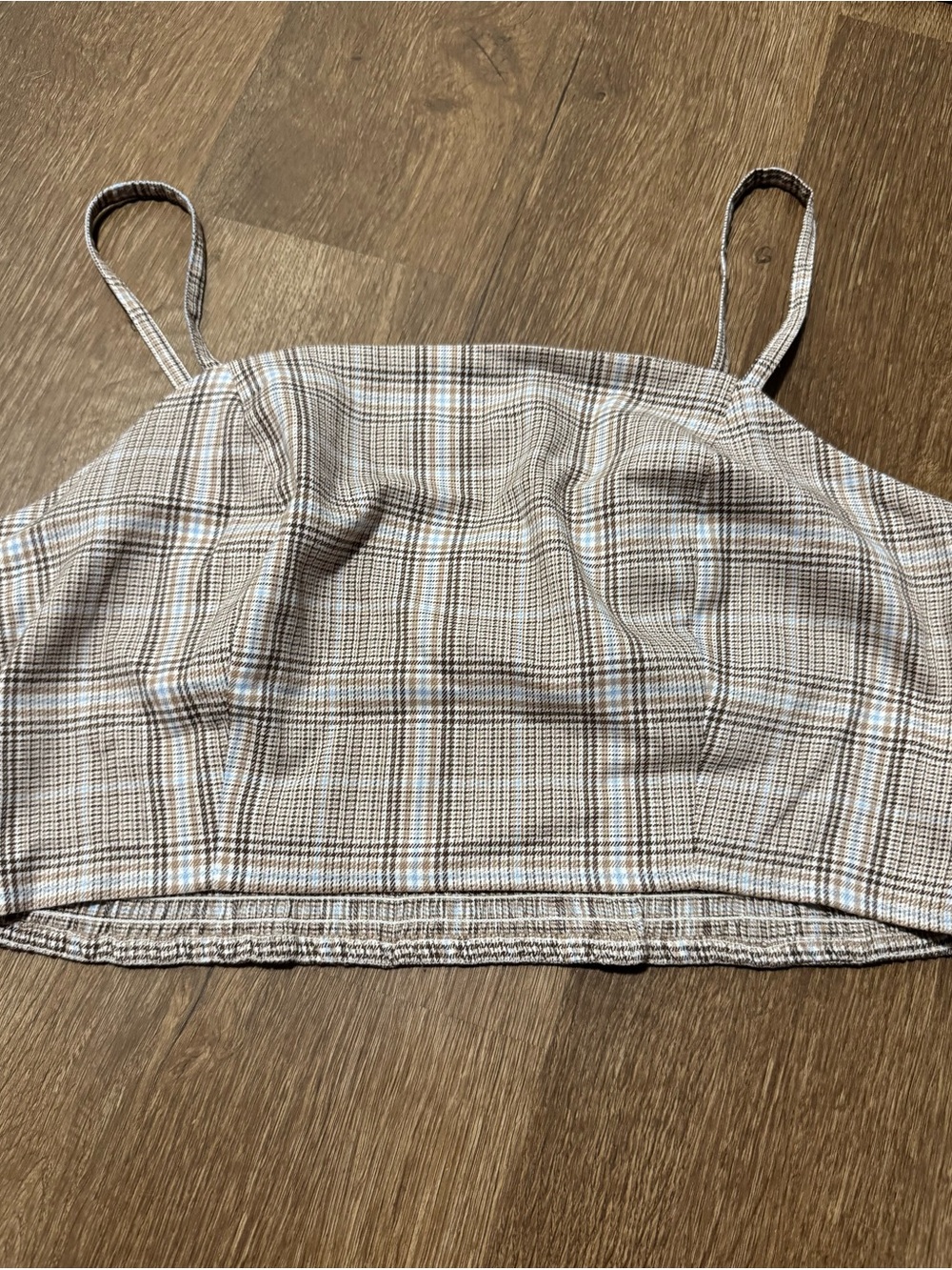Aeropostale Tank Brown Plaid Stretch Adjustable Straps Summer New With Tags XL